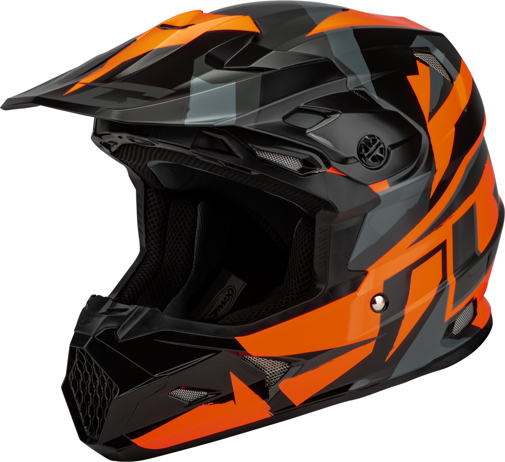 Gmax MX-96 Splinter Helmet — Black/Orange