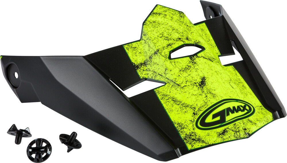 Gmax MX-46 Dominant Visor w/ Screws — Black/Hi-Vis Yellow