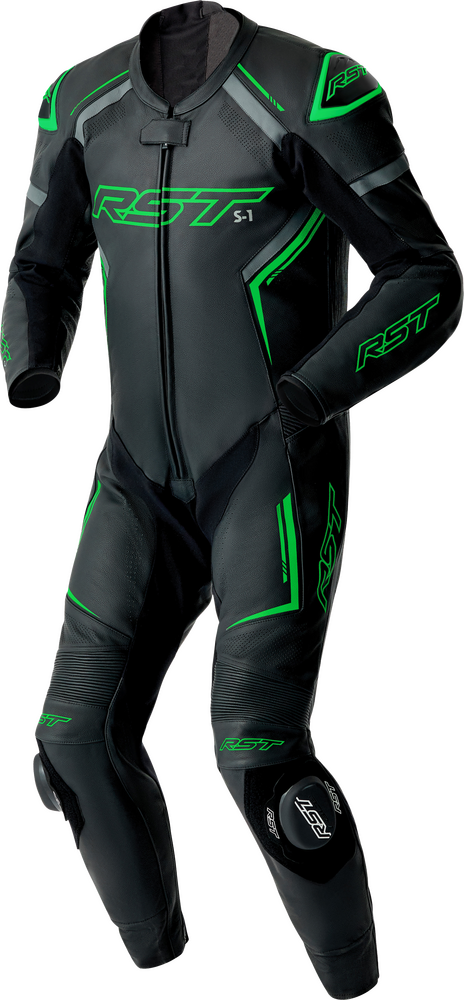 RST S1 D3O Suit BLK/Gry/Flo GRN Leather MD