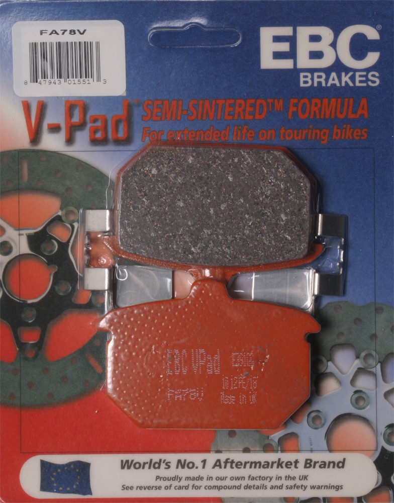 EBC Semi Sintered Rear Brake Pads For Harley 1982-1987