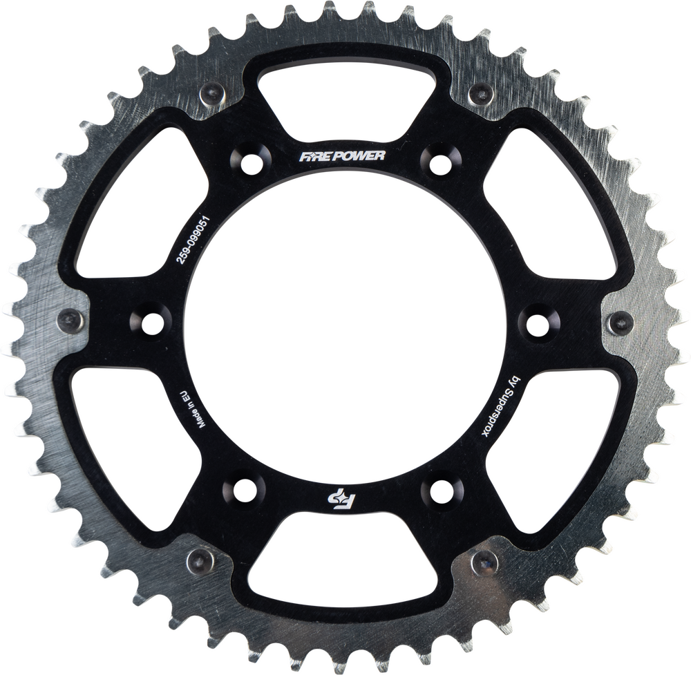 REAR SPROCKET HYBRID 51T BLK/SIL