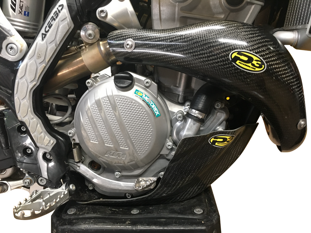 P3 Carbon Fiber MAXCoverage Heat Shield KTM 350 SX-F / XC-F / Husqvarna FC350 / FX350 2019-2022
