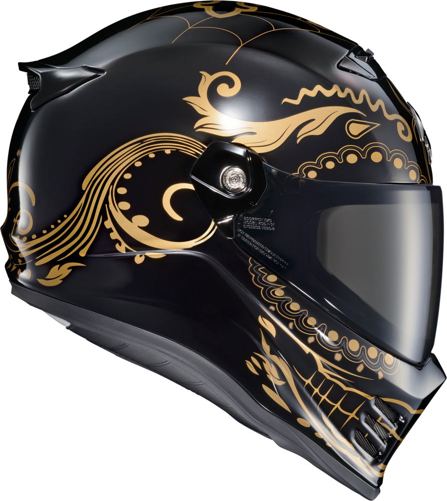 SCORPION EXO COVERT FX FULL FACE HELMET EL MALO GOLD/GLOSS BLACK 2X