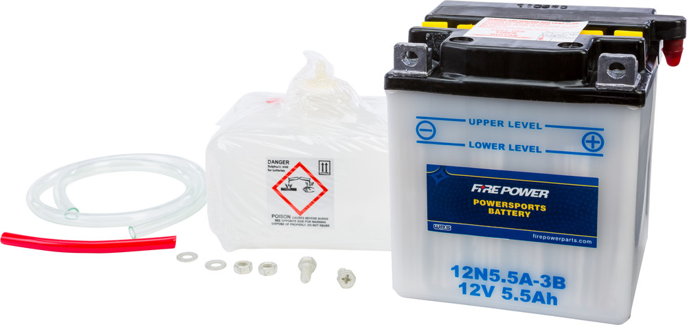 FIRE POWER BATTERY W/ACID 12N5.5A-3B 12V