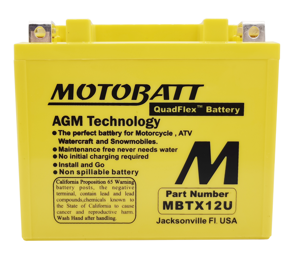 MOTOBATT BATTERY MBTX12U SEALED FACTORY ACTIVATED