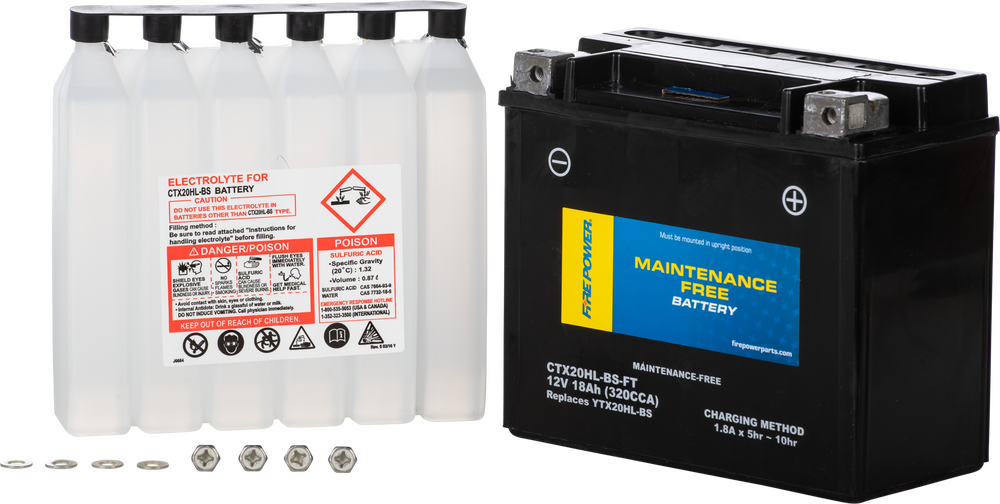 FIRE POWER BATTERY CTX20HL-BS-FT MAINTENANCE FREE