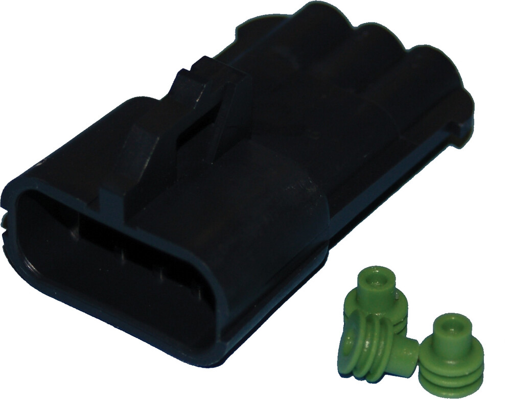 Namz Custom Cycle Delphi-Packard Weatherpack 3-Wire Male Connector