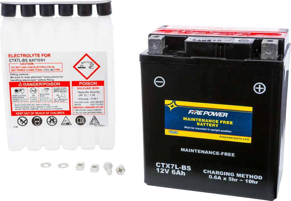 FIRE POWER BATTERY CTX7L-BS MAINTENANCE FREE