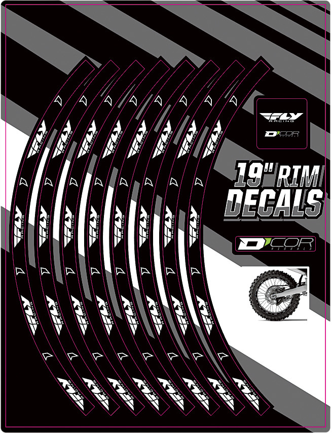 D-COR RIM DECALS 19" FLY LOGO REAR