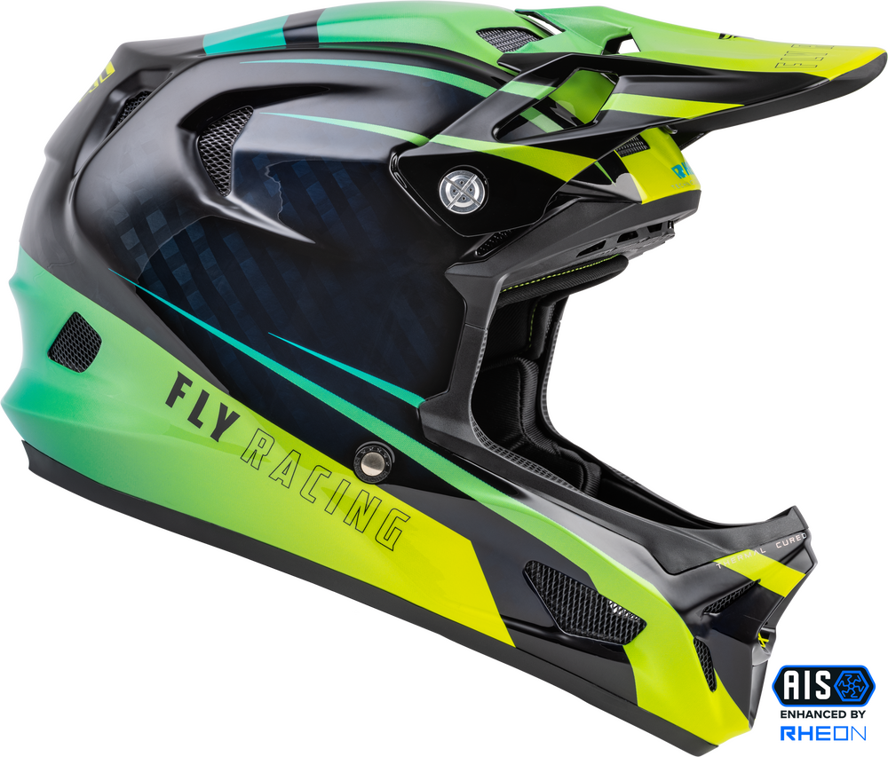 FLY RACING WERX-R HELMET HI-VIS/TEAL CARBON MD