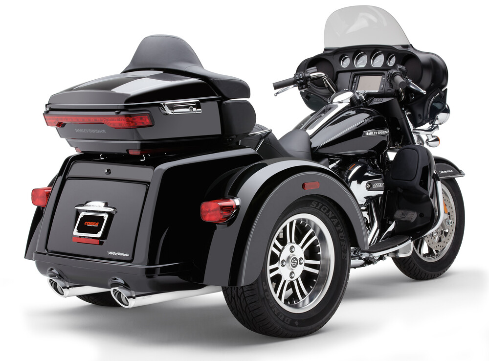 Cobra Slip-Ons W/Billet Tips Chrome Tri-Glide 09-25