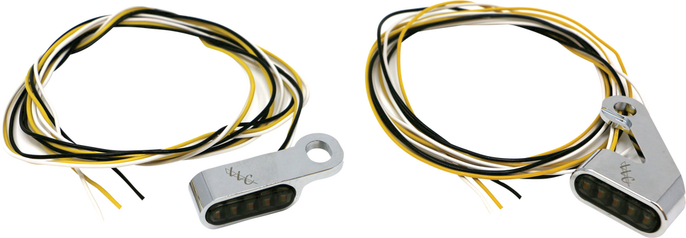 LETRIC LIGHTING CO SWITCHBACK LED TURN SIGNAL CHROME WHITE RUN/AMBER TURN