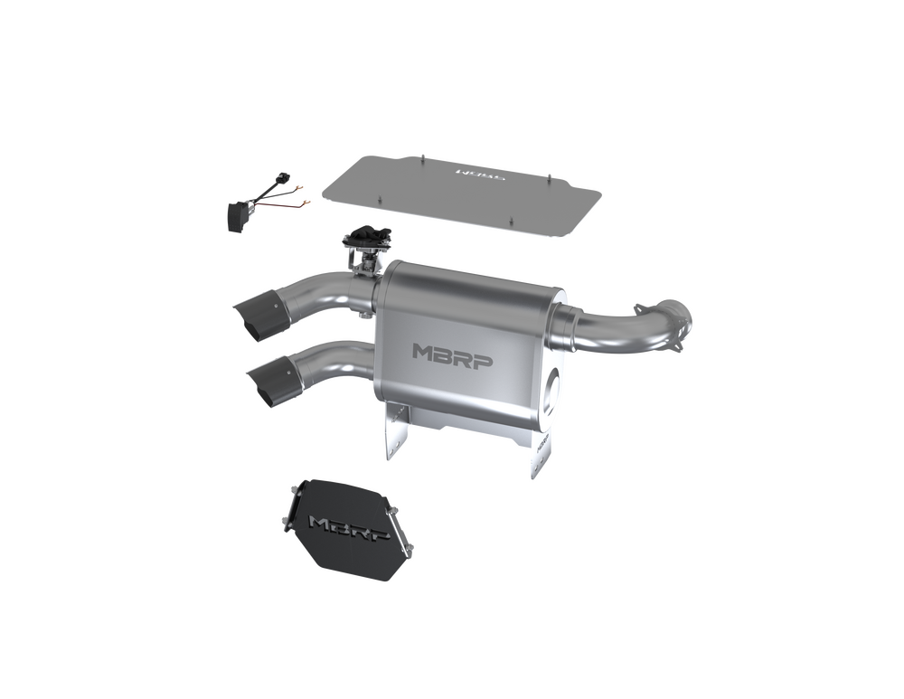 Mbrp Dual Slip-On System W/ 3" Active Exhaust Cf Tip