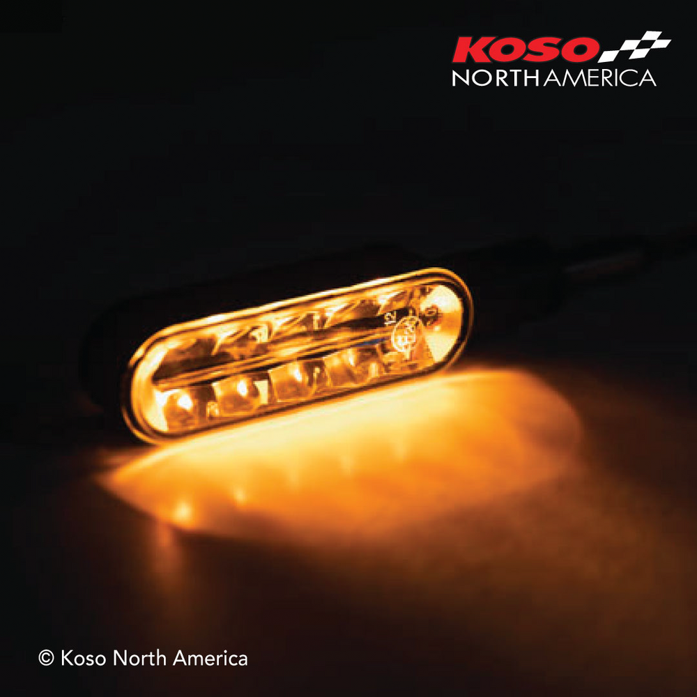 KOSO CYCLONE LED TURN SIGNALS SEQUENTIAL BLACK PAIR