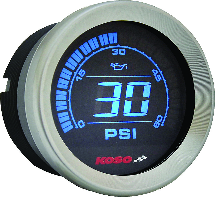 KOSO DIGITAL GAUGE CLUSTER SILVER BEZEL 04-13 FLHT AND FLTR