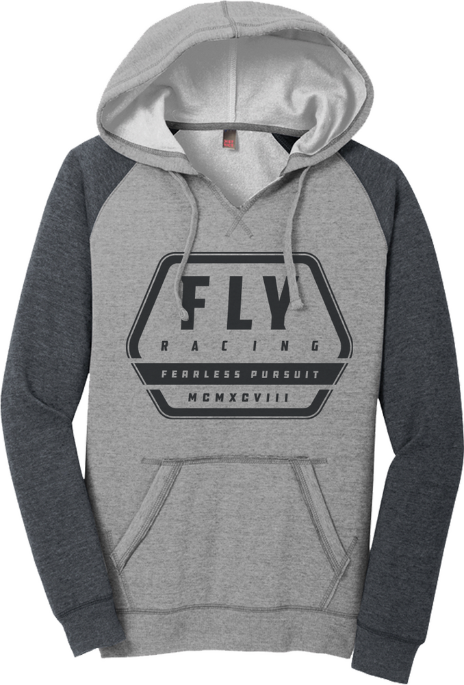 WOMEN'S FLY TRACK HOODIE GREY HEATHER/CHARCOAL LG
