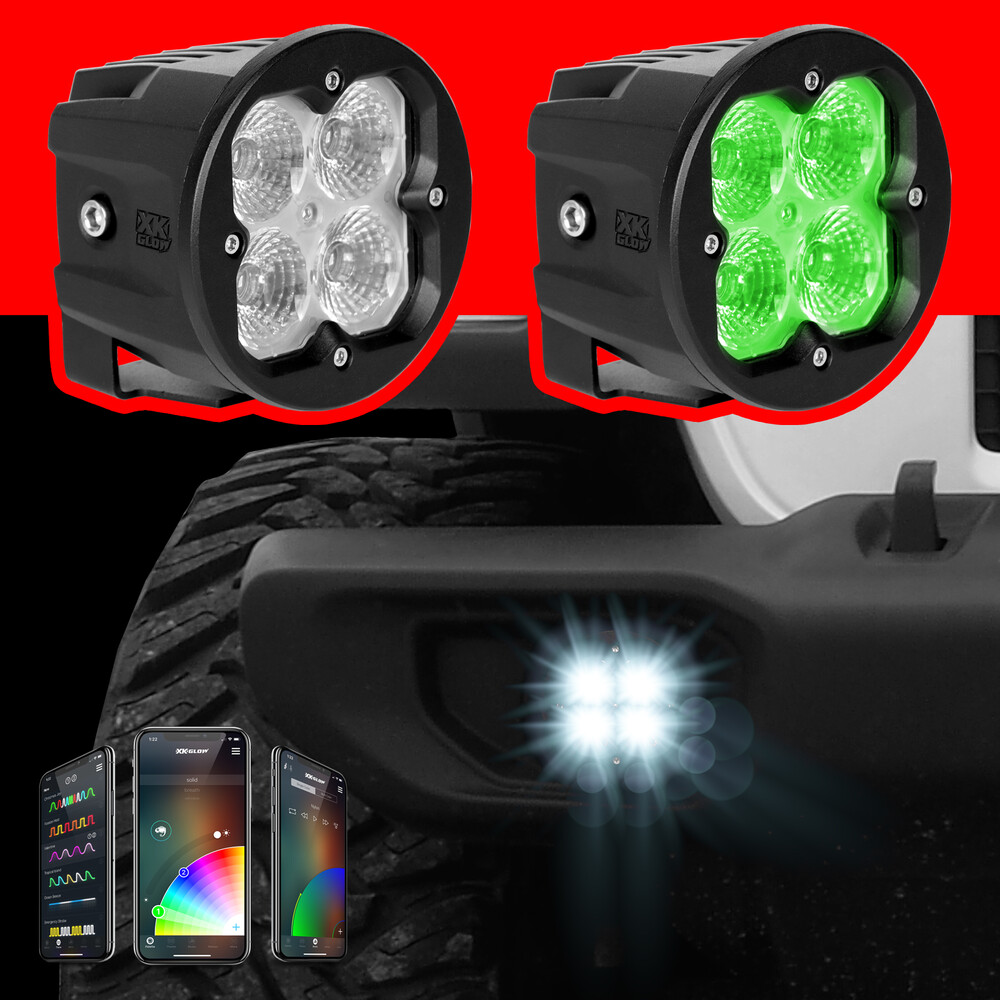 XK GLOW 20W RGB POD LIGHTS SPOT BEAM PR