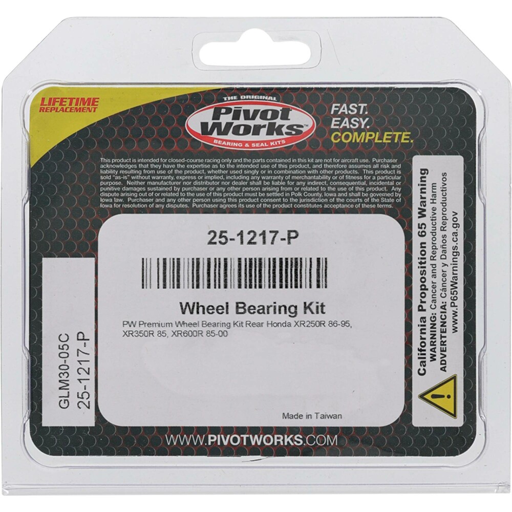 Pivot Works Premium Rear Wheel Bearing Kit Honda 250cc-600cc 1981-2000