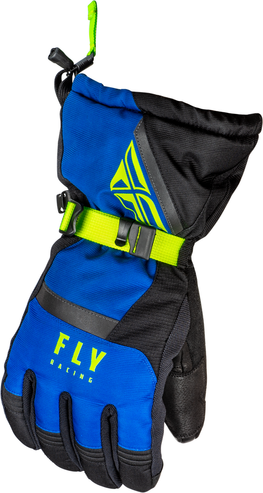 FLY RACING CASCADE GLOVES BLACK/BLUE/HI-VIS SM