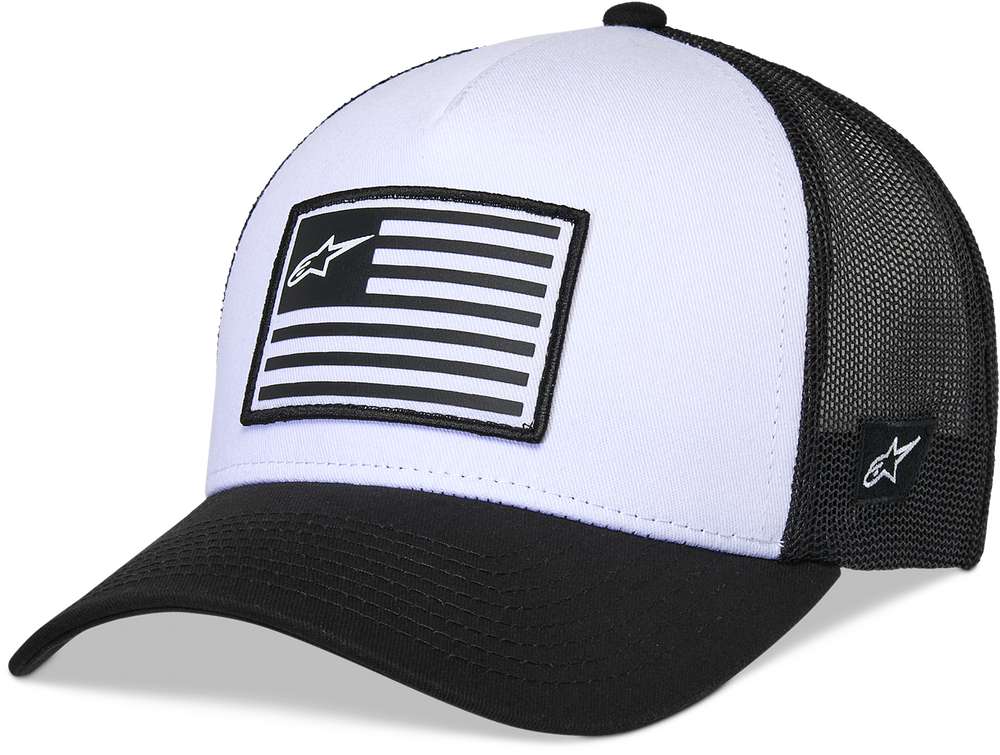 Alpinestars Flag Snapback Hat — White/Black