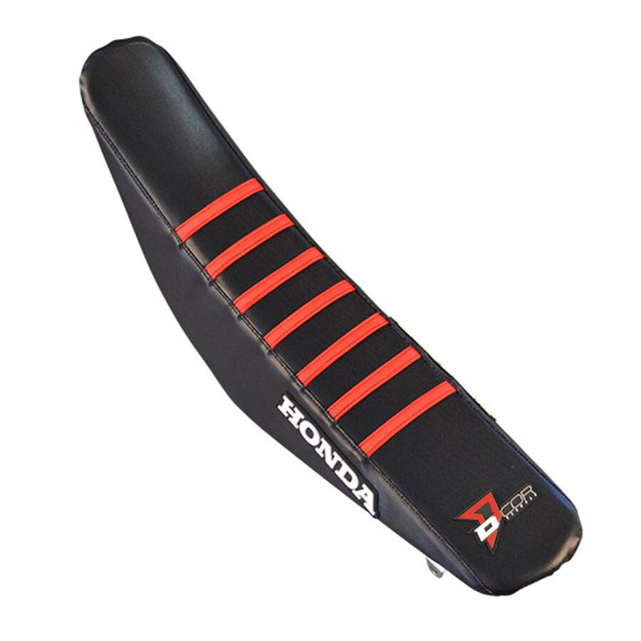 D-COR SEAT COVER BLACK W/RED RIBS HON