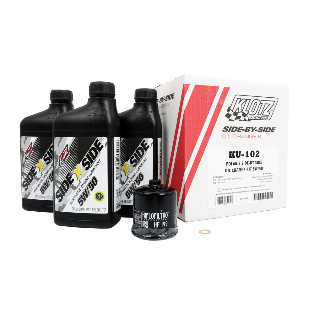 KLOTZ SIDE X SIDE OIL CHANGE KIT 5W50 WITH OIL FILTER POLARIS