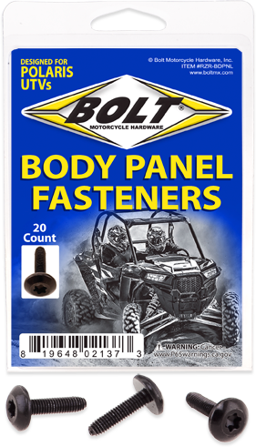 BOLT UTV BODY PANEL FASTENERS M6X24 BODY PANEL SCREWS  20PK