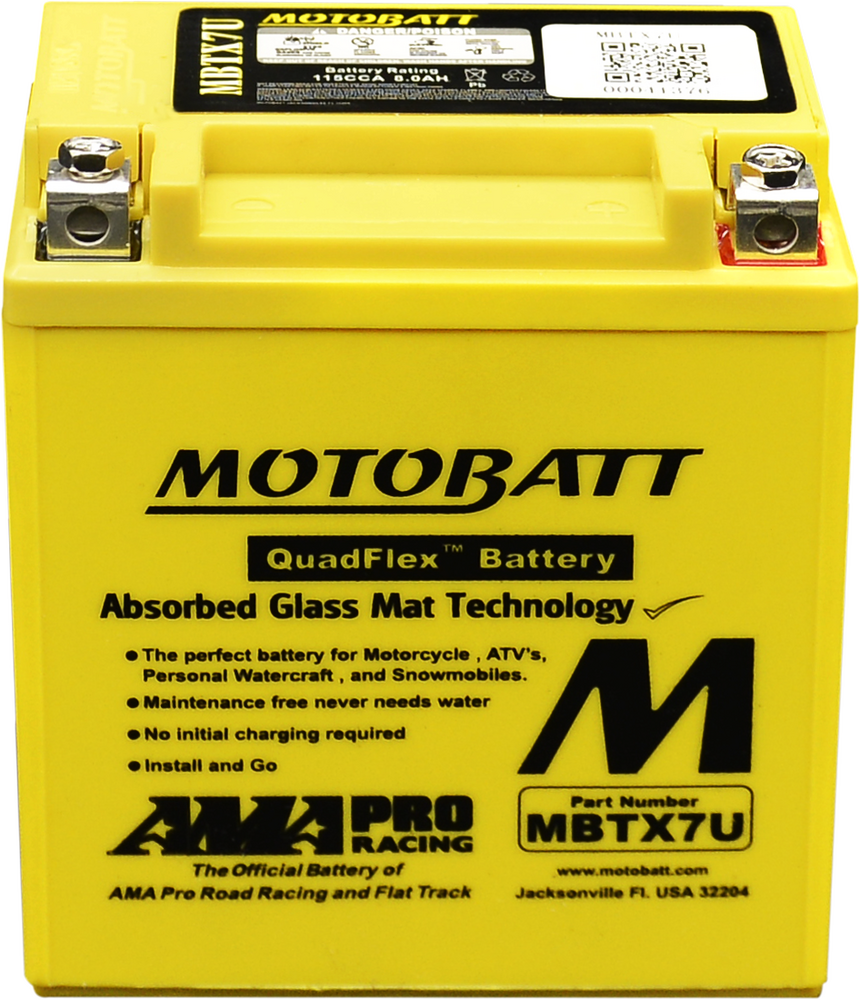 MOTOBATT BATTERY MBTX7U SEALED FACTORY ACTIVATED
