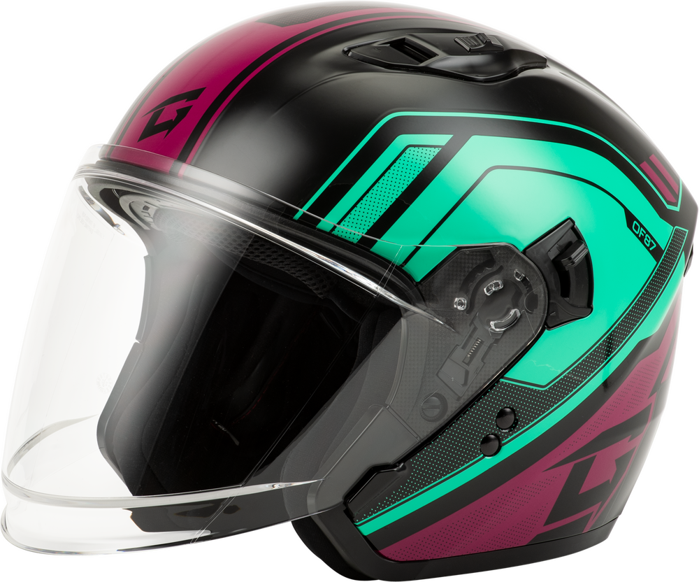 OF-87 DUKE HELMET BLACK/AQUA/CORAL 2X