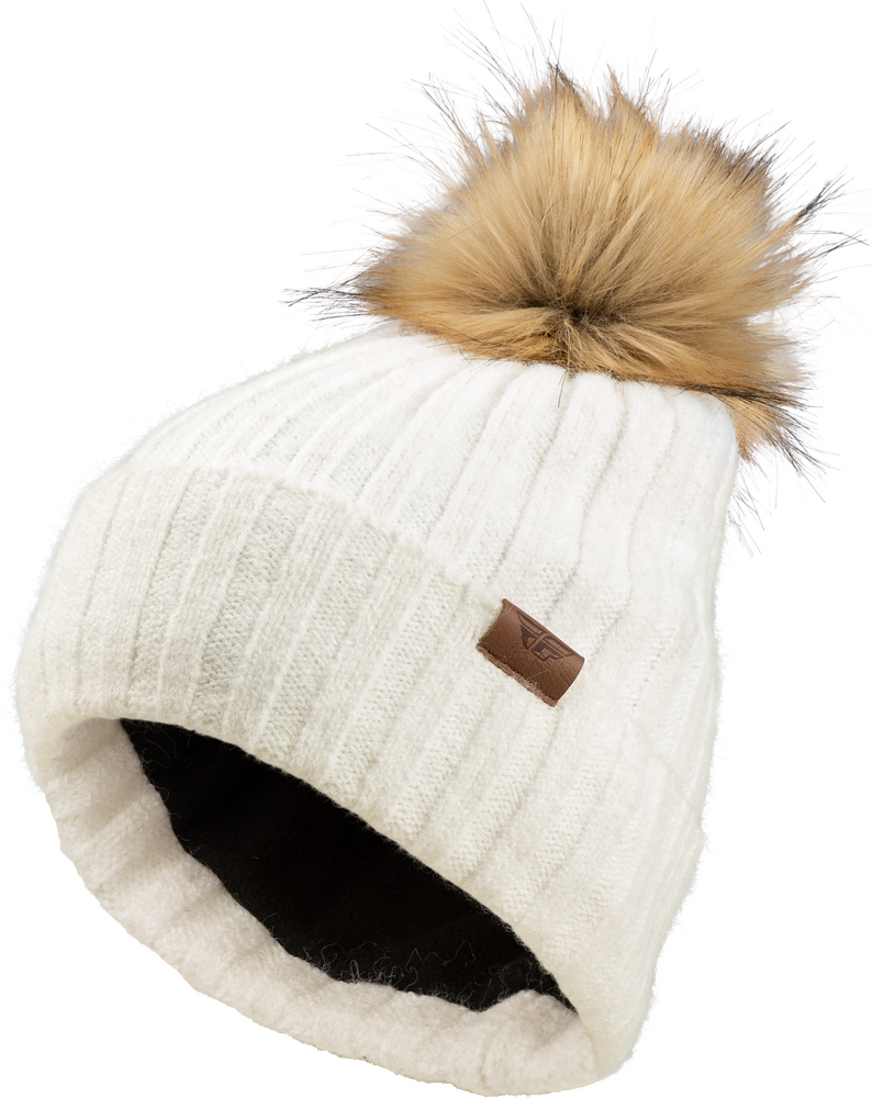 Fly Racing Pom Beanie — Beige