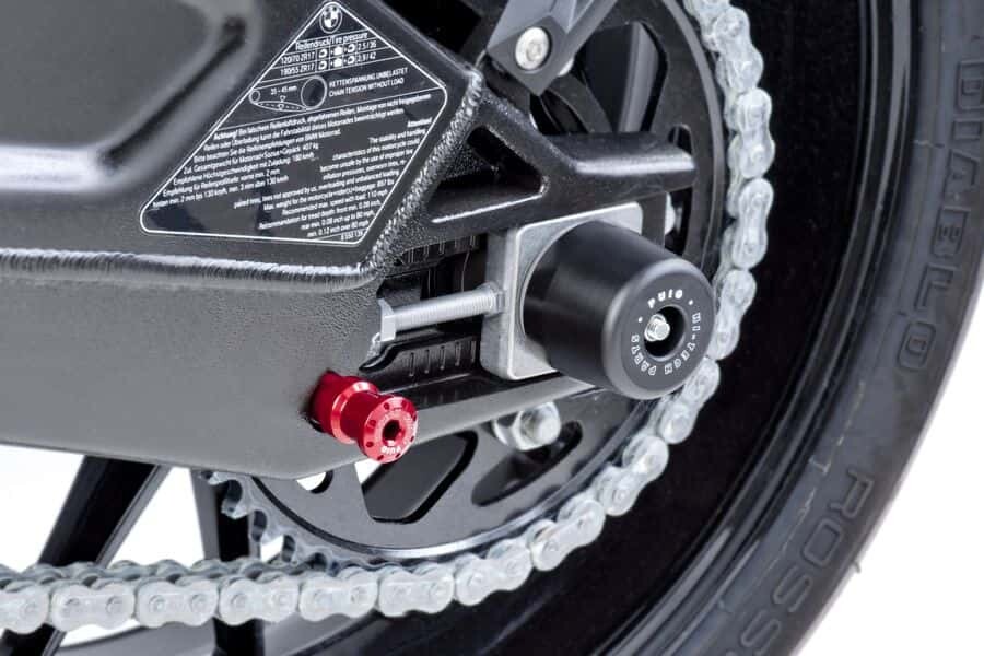 PUIG SWINGARM SPOOLS HI-TECH 8MM RED 2/PK