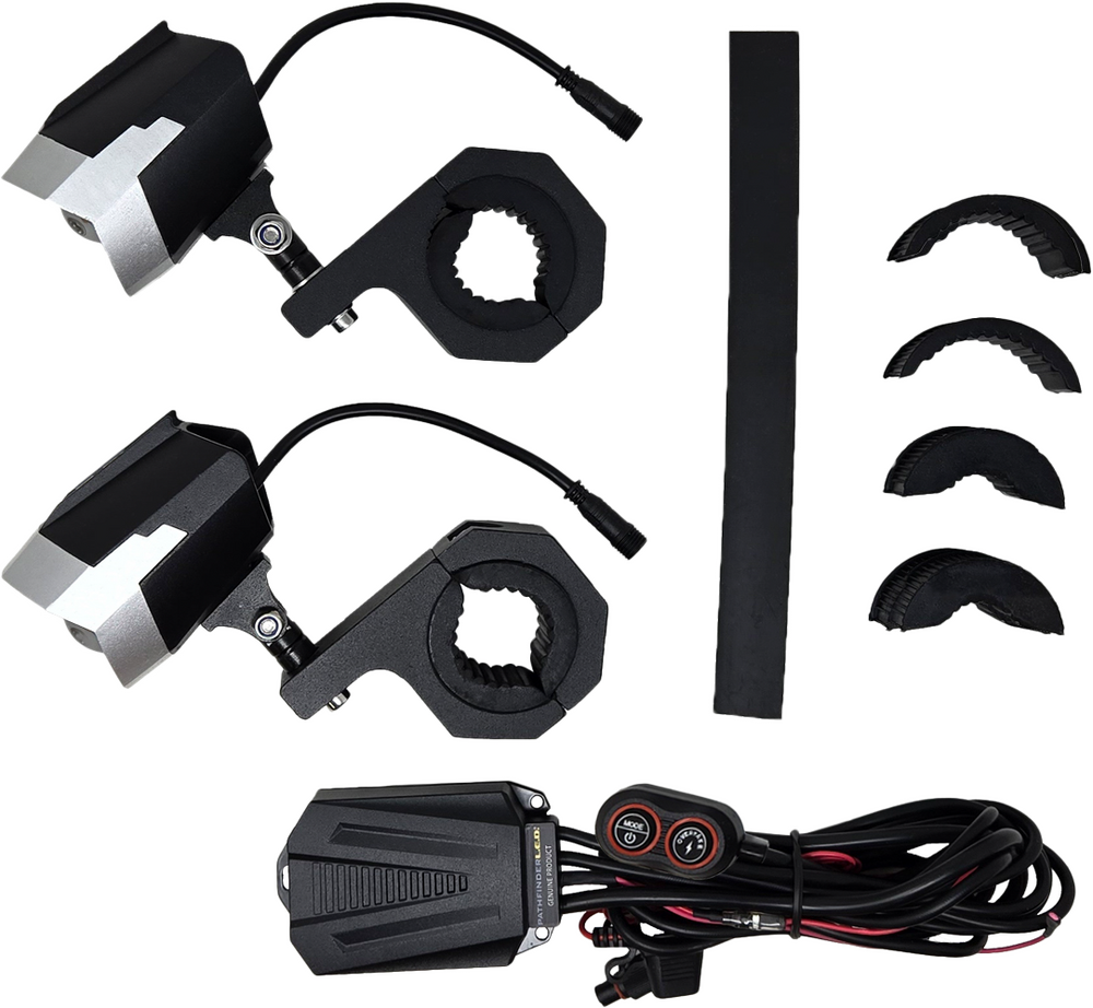 PATHFINDER DUAL SWITCHBACK LED LIGHTS SILVER/BLK WIRED REMOTE PR