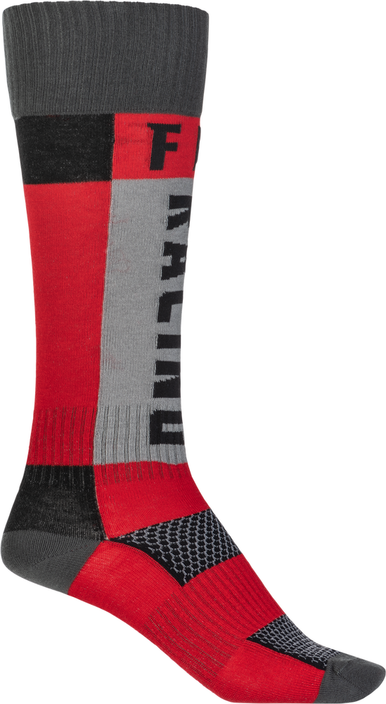 Fly Racing MX Socks Thick Red/Grey SM/MD
