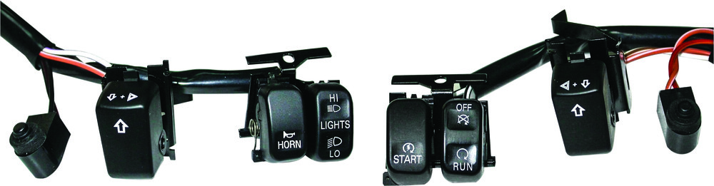 HARDDRIVE HBAR SWITCH KIT BLK/WHT LETTRS XL 07-13 FX 07-11 SOFTAIL