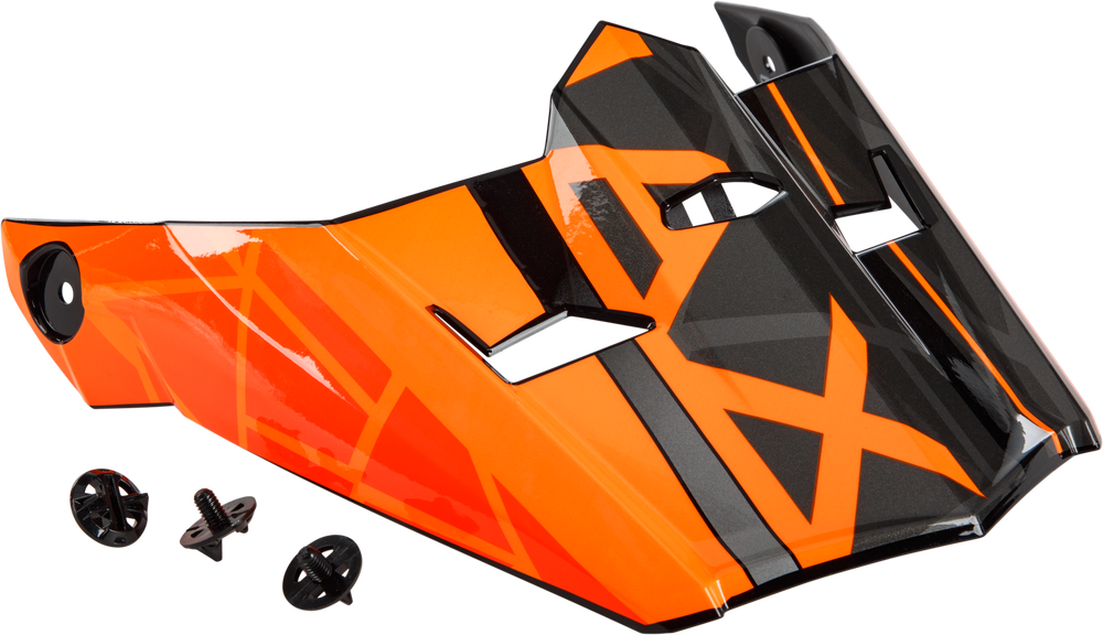 Gmax Mega MX-46 Visor w/Screws — Black/Orange/Silver