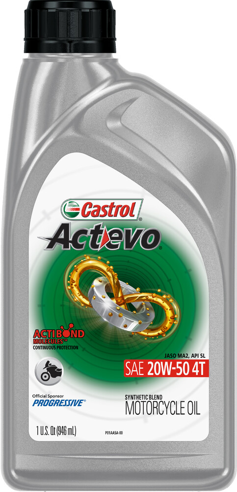 CASTROL ACT>EVO 4T SYNTHETIC BLEND 20W50 1 QT