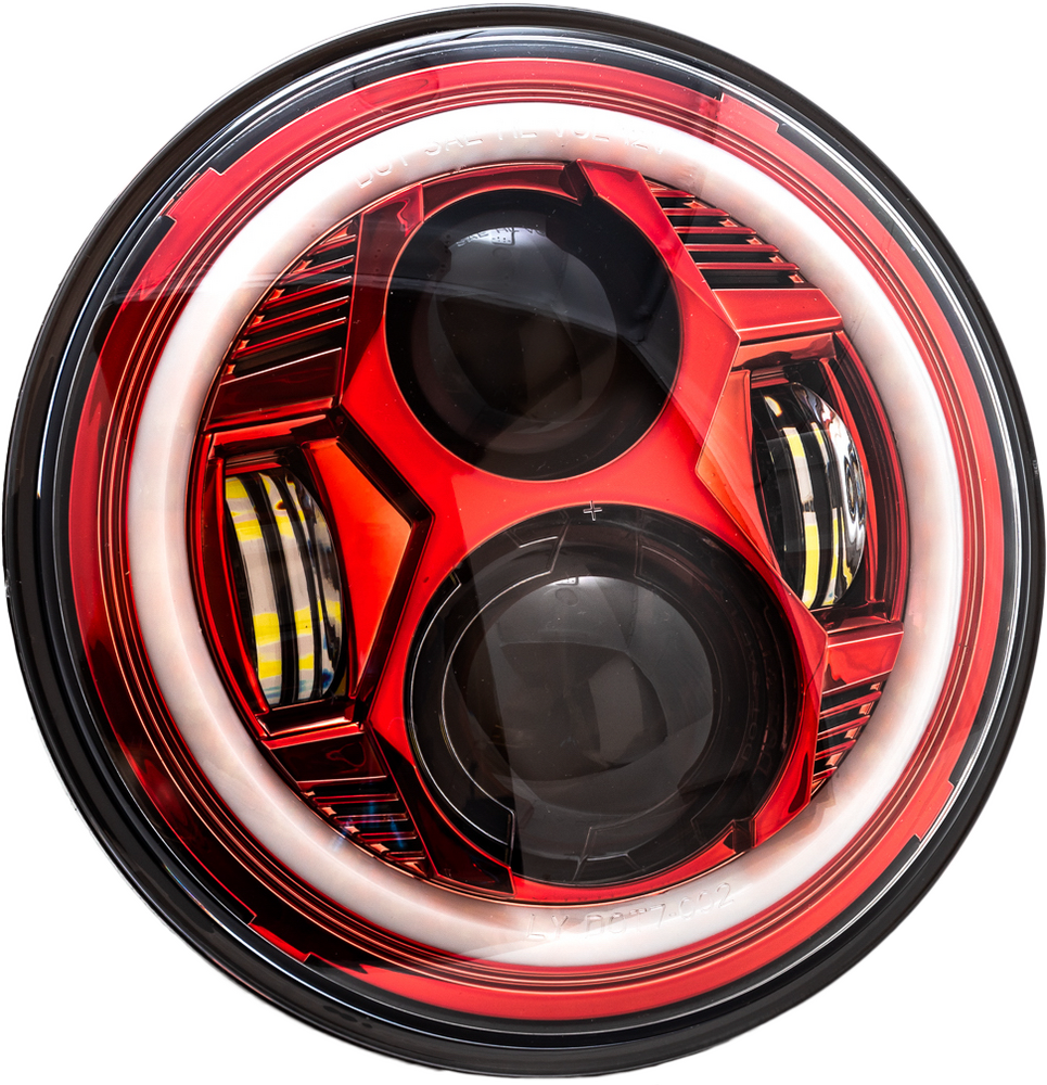 Letric Lighting Co 7" Led Headlight Red Halo Indian