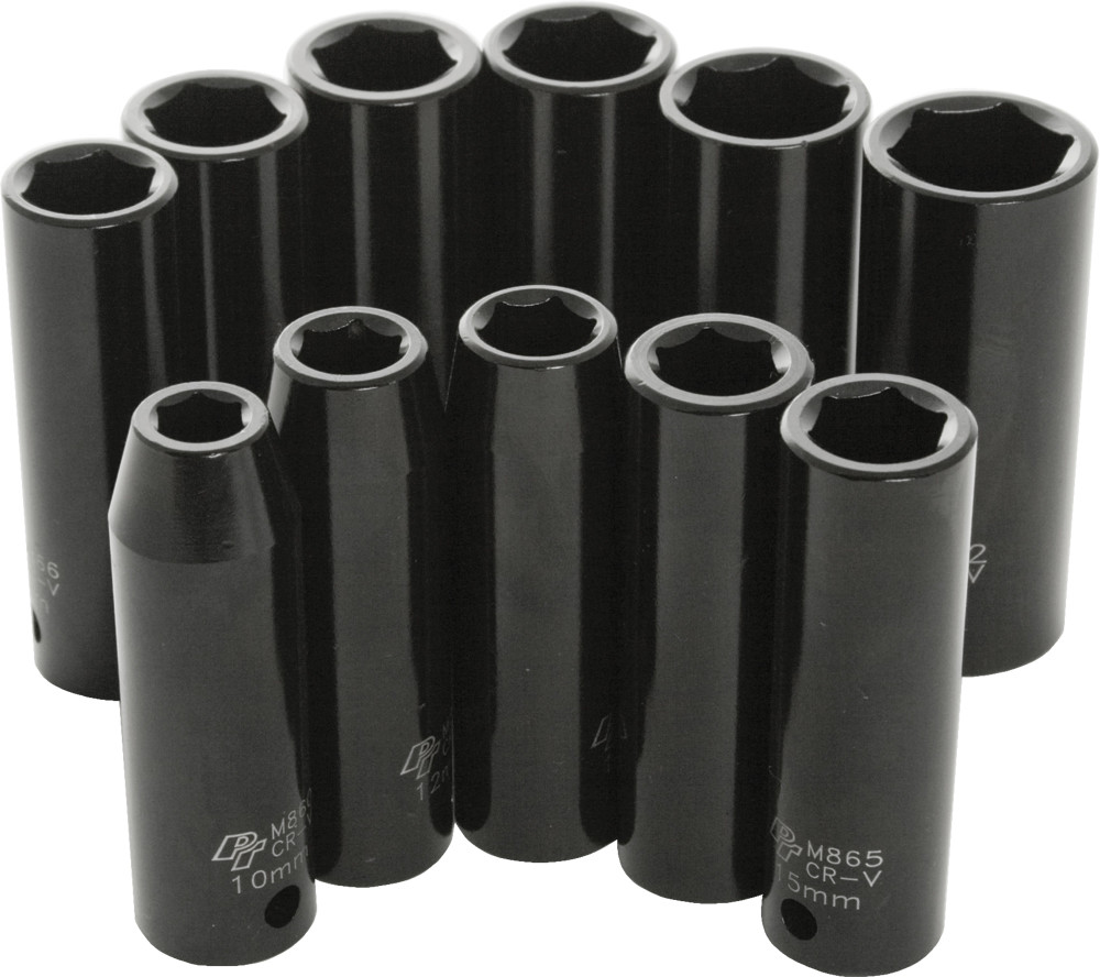 11 PC 1/2" MET IMP SKT SET DEEP