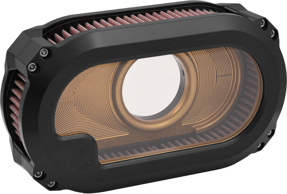 KENS FACTORY NL TC AIR CLEANER W/GLASS BLACK W/GOLD