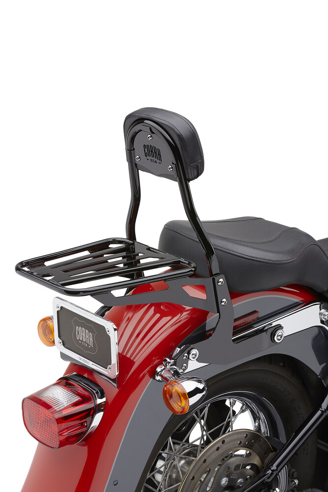Cobra Detachable Bakcrest Round Black Softail 00-06