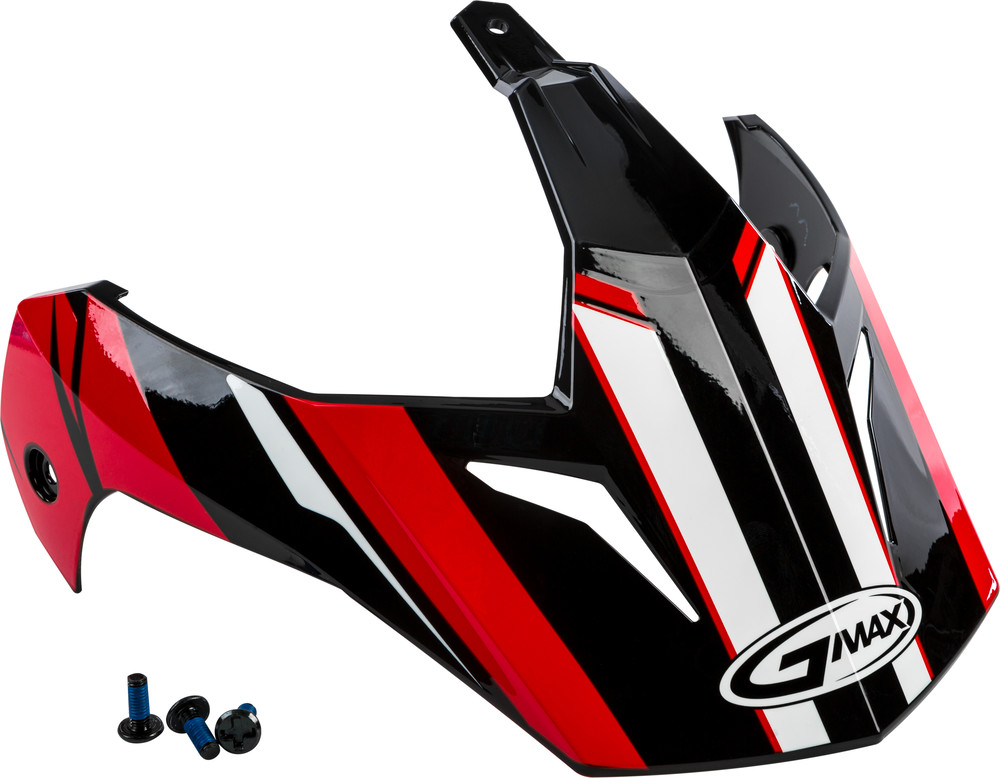 Gmax GM-11/GM-11S Vertical Helmet Visor w/Screws — Black/Red