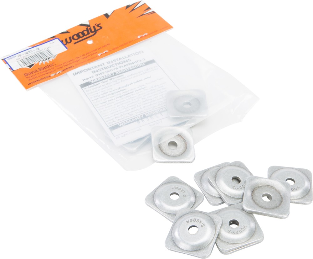 WOODYS GRAND DIGGER SUPPORT PLATES SQUARE 5/16" 12/PK