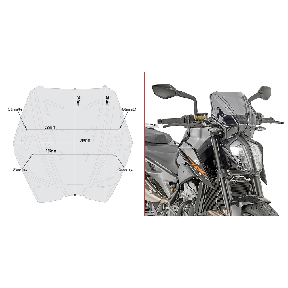 GIVI WINDSHIELD SPECIFIC LOW SMOKE KTM