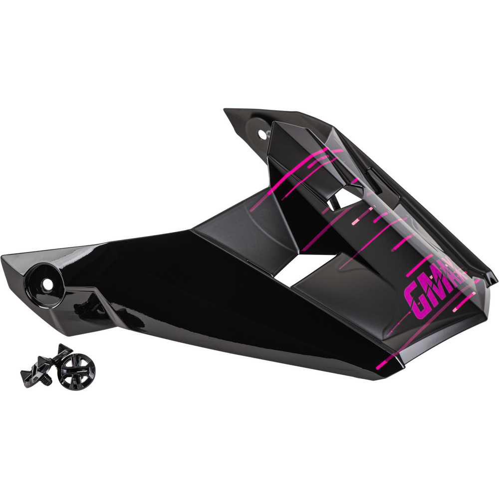 Gmax MX-46 FREQUENCY OFF-ROAD VISOR MATTE BLACK/PINK LG-3X — Matte Black/Pink