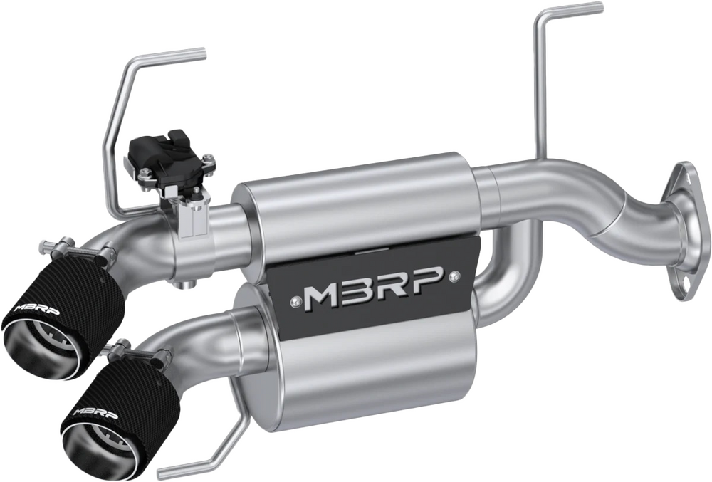 Mbrp Dual Stacked Slip-On System W/ Active Exhaust Cf Tip