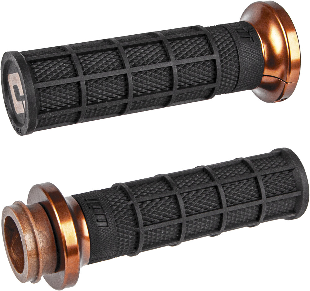 ODI LOCK-ON HART-LUCK FULL-WAFFLE BLACK/BRONZE INDIAN TOURING