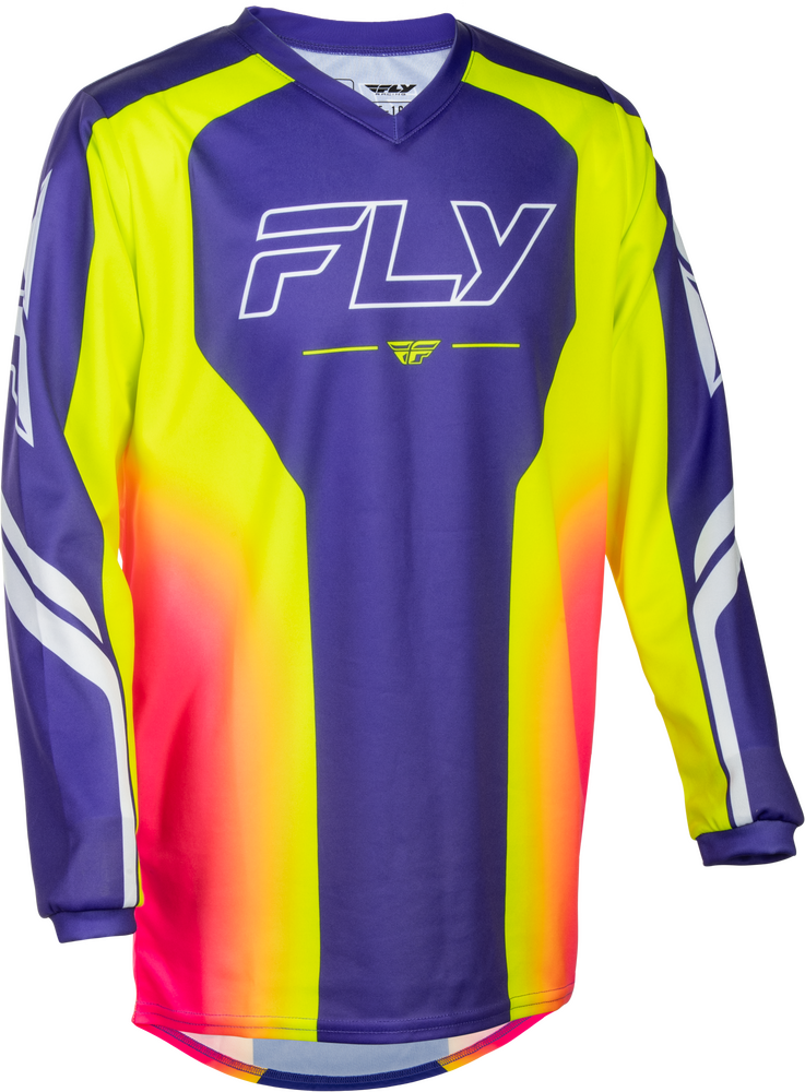 Fly Racing Youth F-16 Raze Jersey (2027) — Purple/Red/Yellow