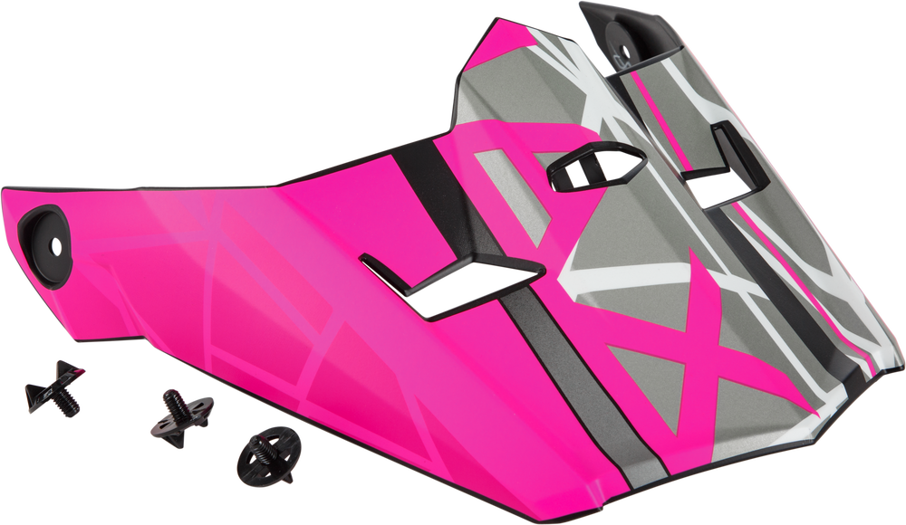 Gmax Mega MX-46 Visor w/Screws — Black/Neon Pink