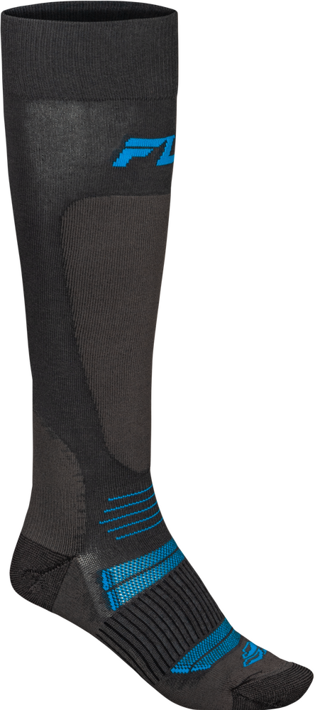 Fly Racing Snow Midweight Wool Sock Grey/Blue LG/XL