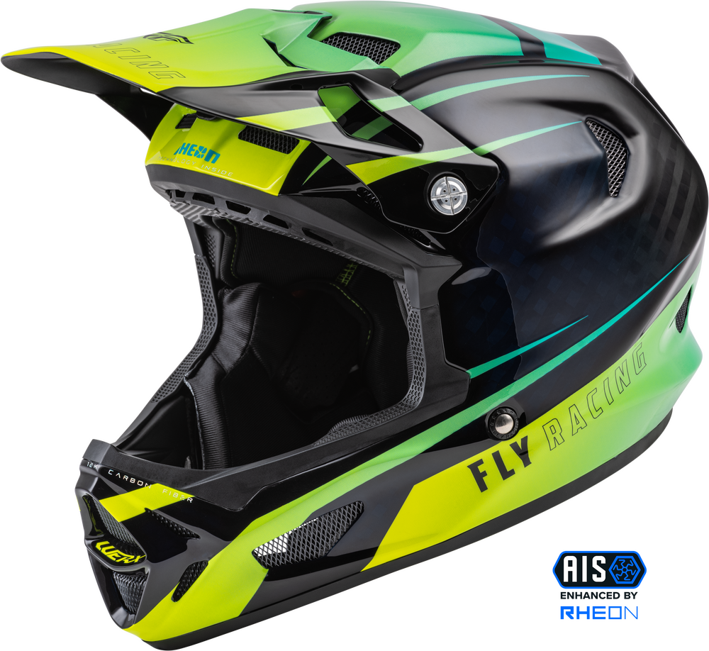FLY RACING WERX-R HELMET HI-VIS/TEAL CARBON MD